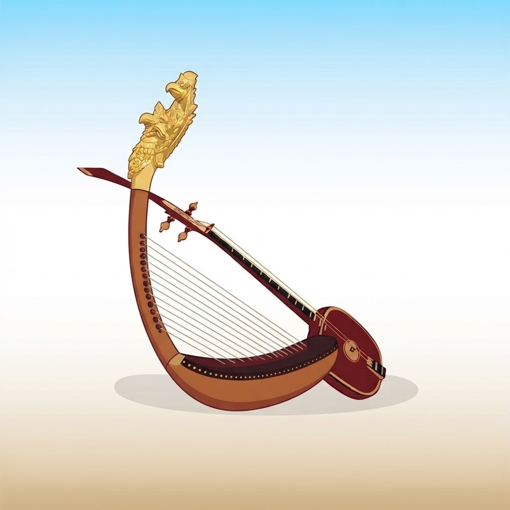 Pin - Ancient Khmer arched harp